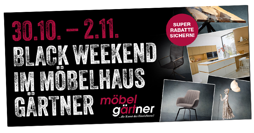 Möbelhaus Gärtner Black Weekend 2025 Teaser